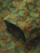 Monitaly - Belted Camouflage-Jacquard Cotton Coat - Green