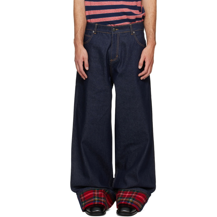 Photo: Charles Jeffrey LOVERBOY Navy Scarf Wide Leg Jeans