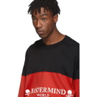 mastermind WORLD Black and Red Boxy Colorblocked Long Sleeve T-Shirt