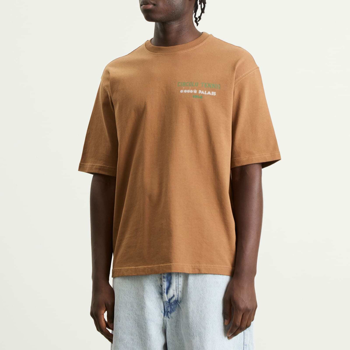 Diadora Men's x Palmes Legcay II T-Shirt in Nuthatch