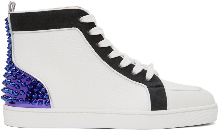 Louboutin white spiked sneakers best sale