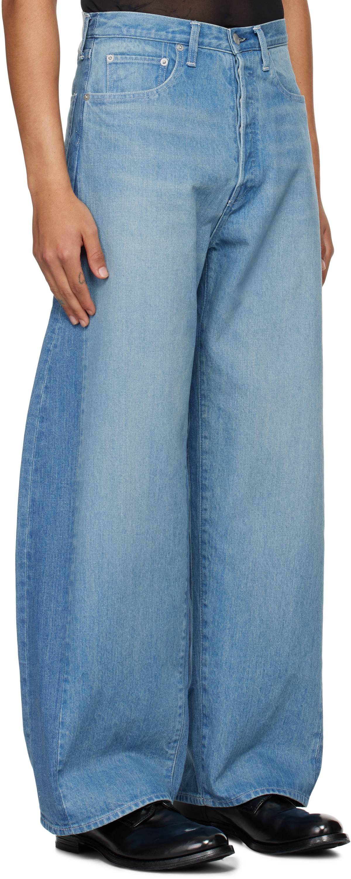 stein Blue Deformation Wide Jeans