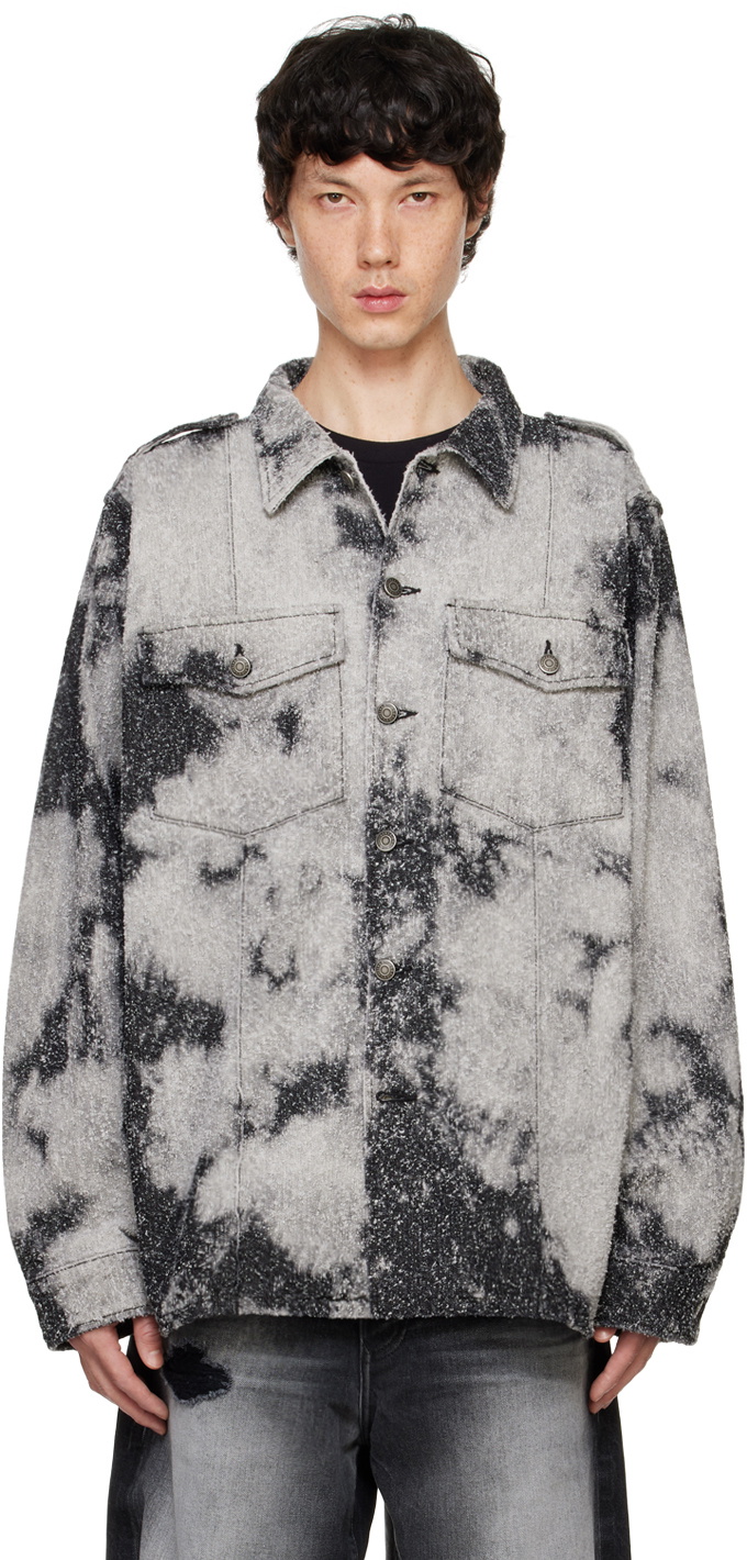 COÛT DE LA LIBERTÉ Black & Gray Ian Rigid Loop Denim Jacket