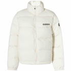 Napapijri Women's Box Logo Puffer Jacket in White Whisper