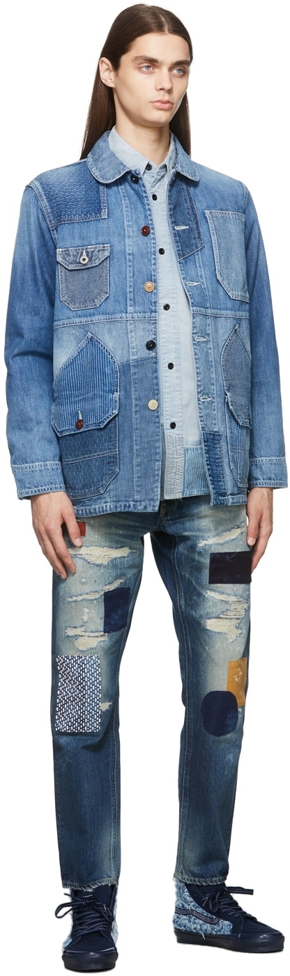 FDMTL Boro 3YR Wash Patchwork Denim Shirt FDMTL