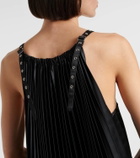 Noir Kei Ninomiya Pleated faux leather minidress