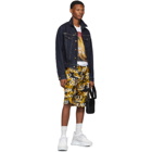 Versace Jeans Couture Black and Yellow All Over Barocco Shorts