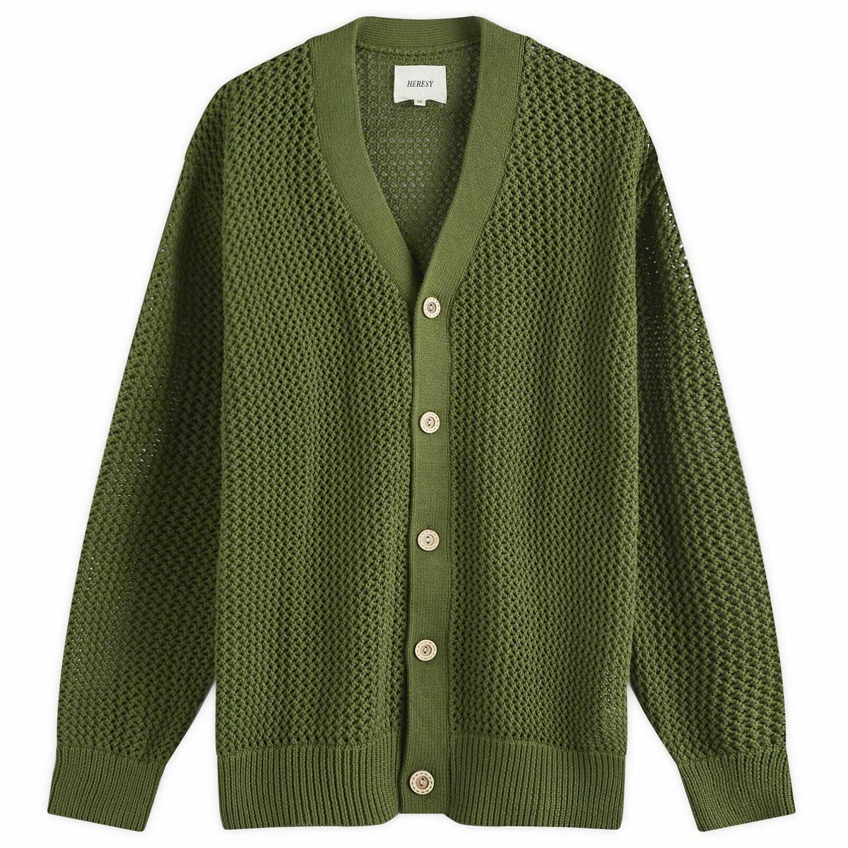 Heresy Men's Braid Cardigan in Green