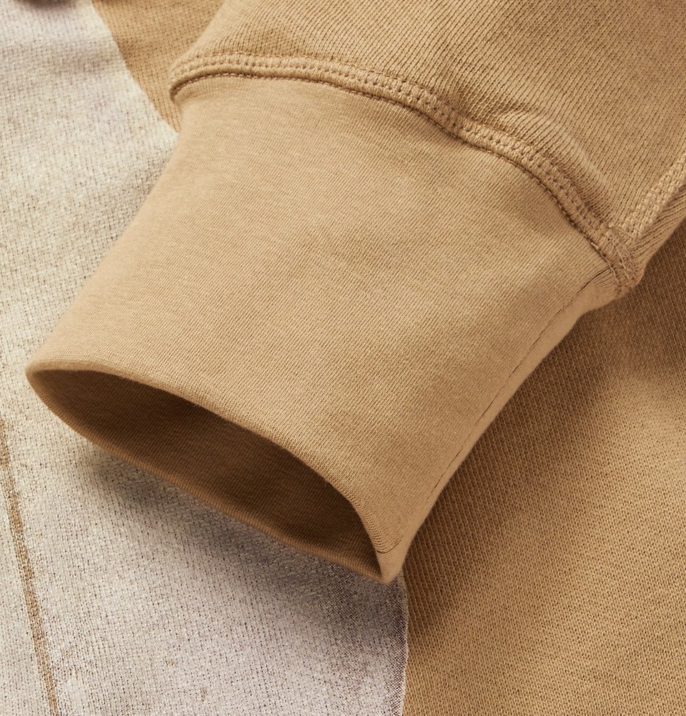 Loewe - Printed Loopback Cotton-Jersey Zip-Up Hoodie - Men - Sand