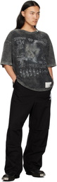 Maison MIHARA YASUHIRO Black Distressed Cat Print T-shirt