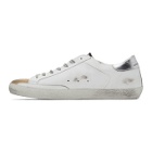 Golden Goose White and Beige Superstar Sneakers