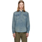Polo Ralph Lauren Blue Slub Denim Western Shirt
