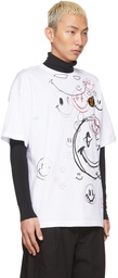 Raf Simons White Smiley Edition Student Drawing T-Shirt