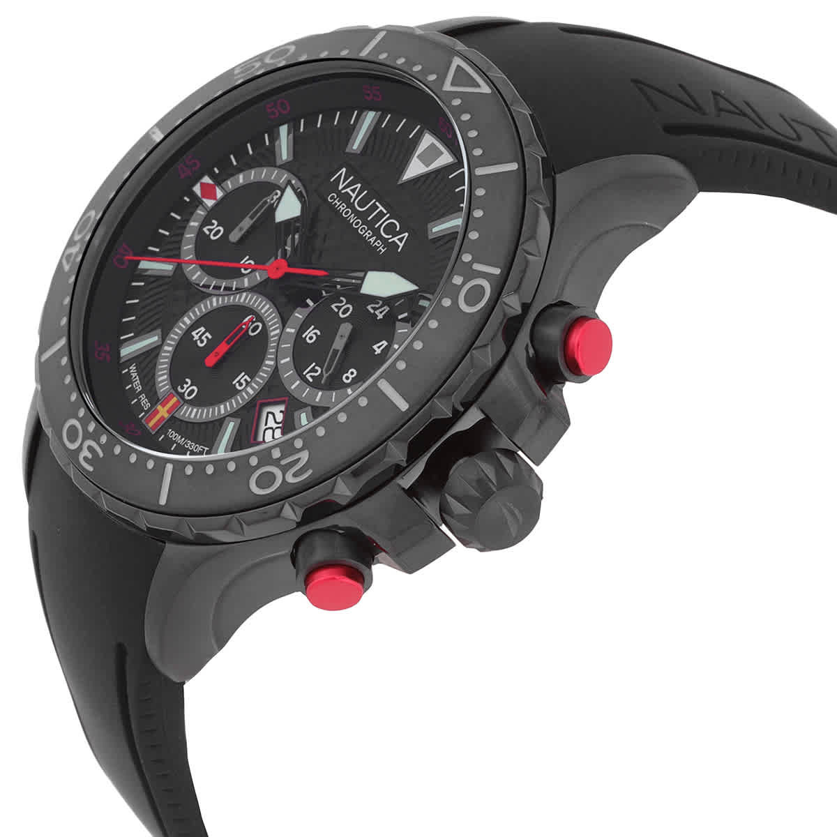 Nautica Nst Chronograph Quartz Black Dial Mens Watch NAPNSF202