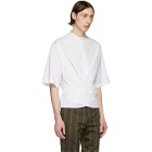 Haider Ackermann White and Off-White Silk Wrap Belt Shirt