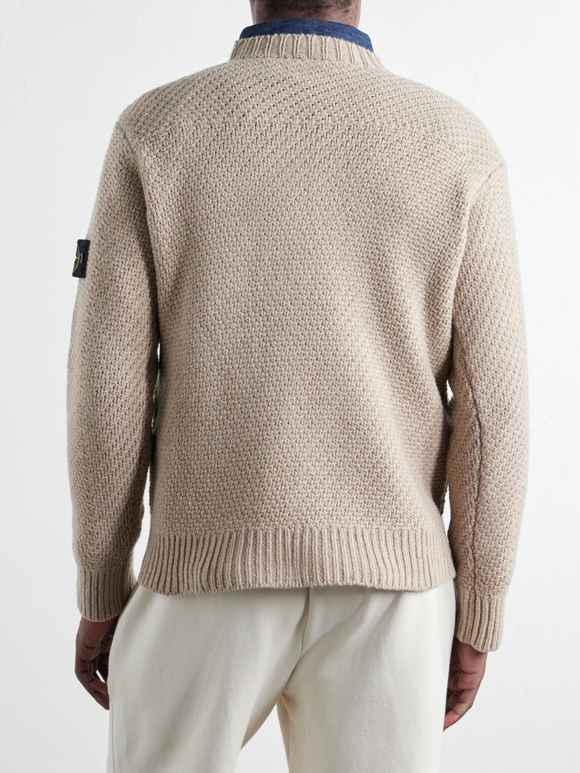 Stone Island - Basket-Stitch Wool-Blend Sweater - Brown