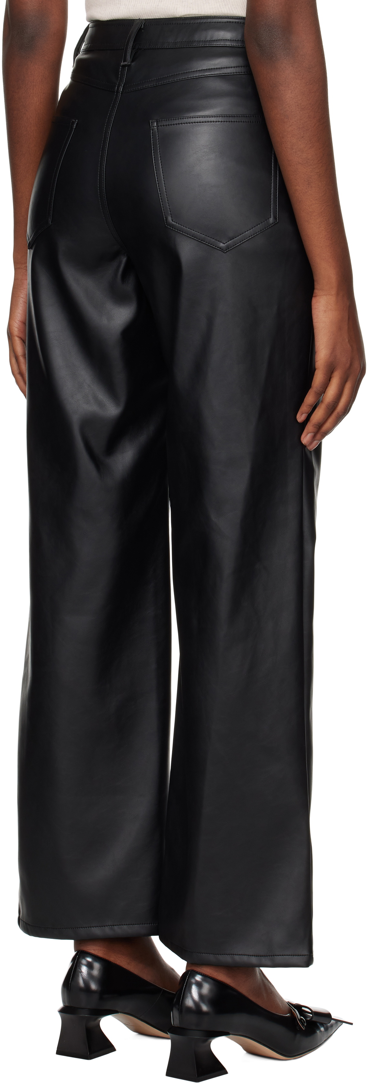 KIMHĒKIM Black Label Wide Fit Faux-Leather Pants