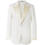 TOM FORD - Slim-Fit Satin-Trimmed Wool and Mohair-Blend Tuxedo Jacket - Neutrals