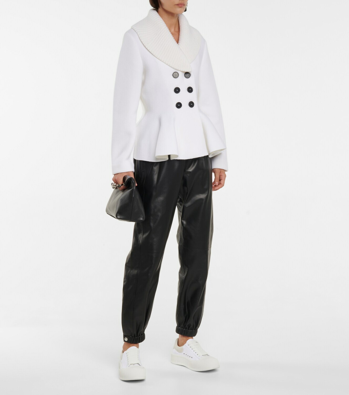 Alexander McQueen Wool-blend peplum jacket