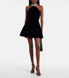 David Koma Crystal-embellished halterneck minidress