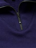 Beams Plus - Cotton-Jersey Half-Zip Sweatshirt - Blue