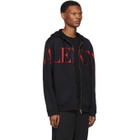 Valentino Black and Red Logo Hoodie