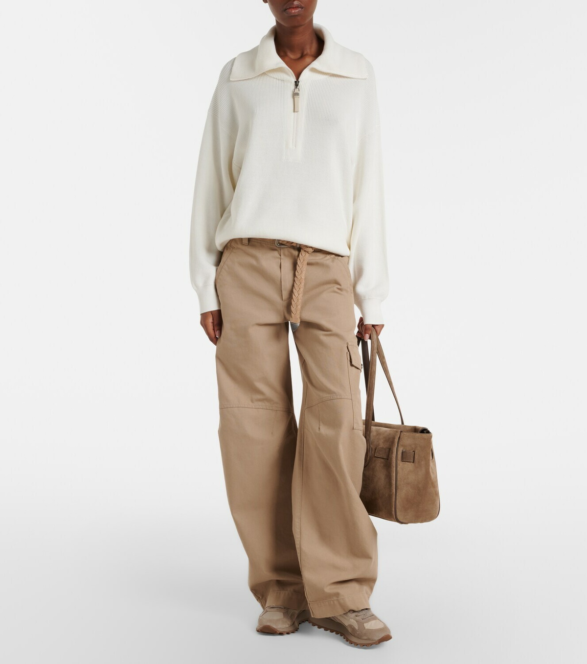 Brunello Cucinelli Shearling-trimmed sneakers