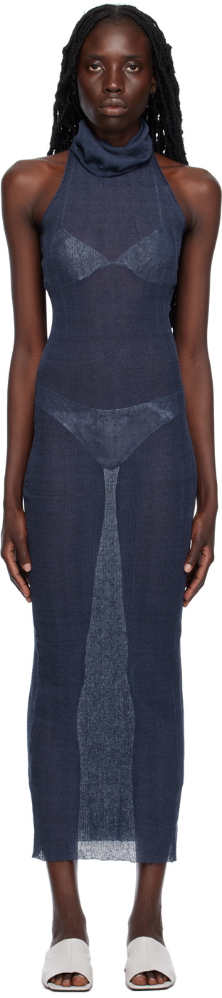 Paloma Wool Navy Dely Midi Dress Paloma Wool