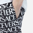 Versace Men's All Over Logo Swim Short in Black