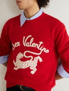 Valentino Garavani - Embroidered Virgin Wool Sweater - Red