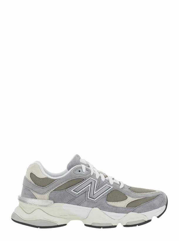 Photo: New Balance 9060 Grey Sneaker With Side Logo And Chunky Sole In Suede Unisex