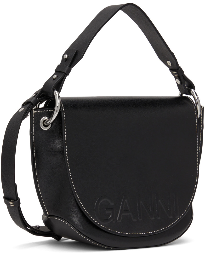 GANNI Black Banner Large Saddle Bag GANNI