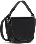 GANNI Black Banner Large Saddle Bag