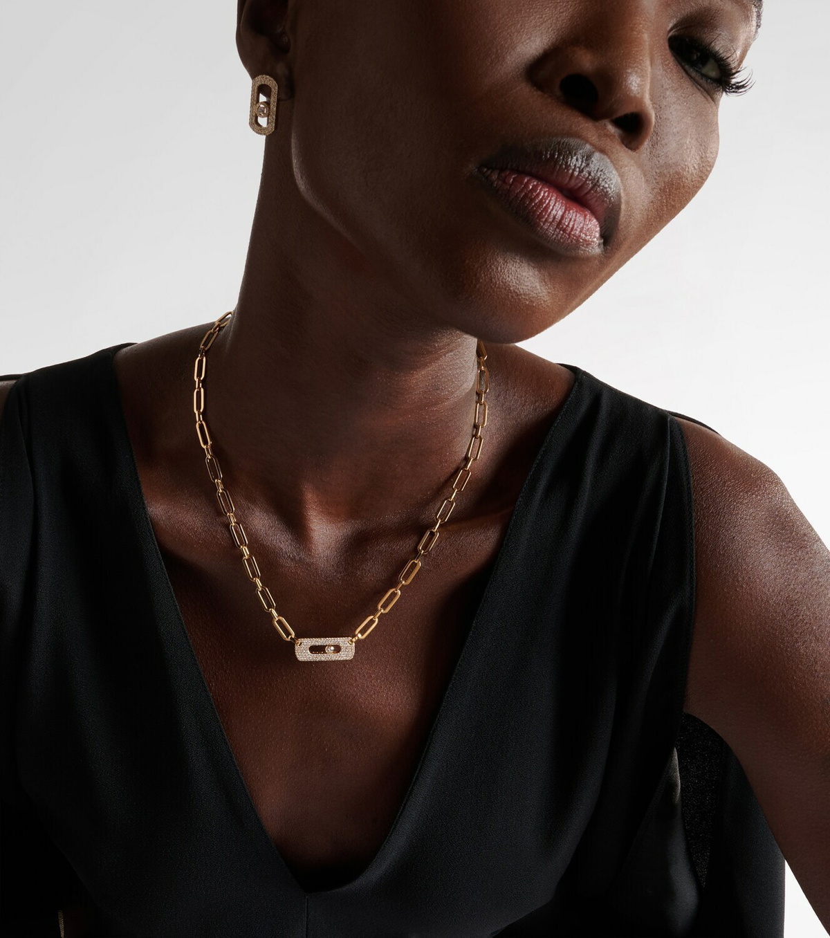 Messika Move Link 18kt gold chain necklace with diamonds