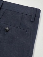Mr P. - Philip Straight-Leg Linen-Twill Suit Trousers - Blue