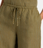 Staud Mateo pinstripe linen wide-leg pants