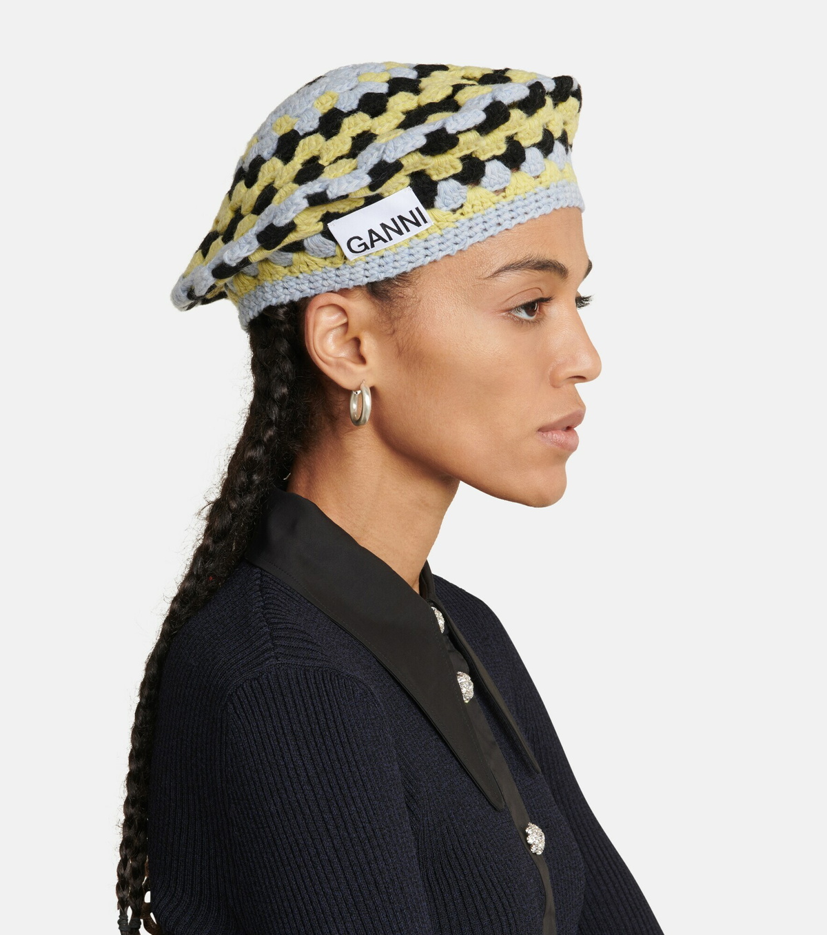 Ganni - Crocheted wool-blend beret GANNI display picture 1