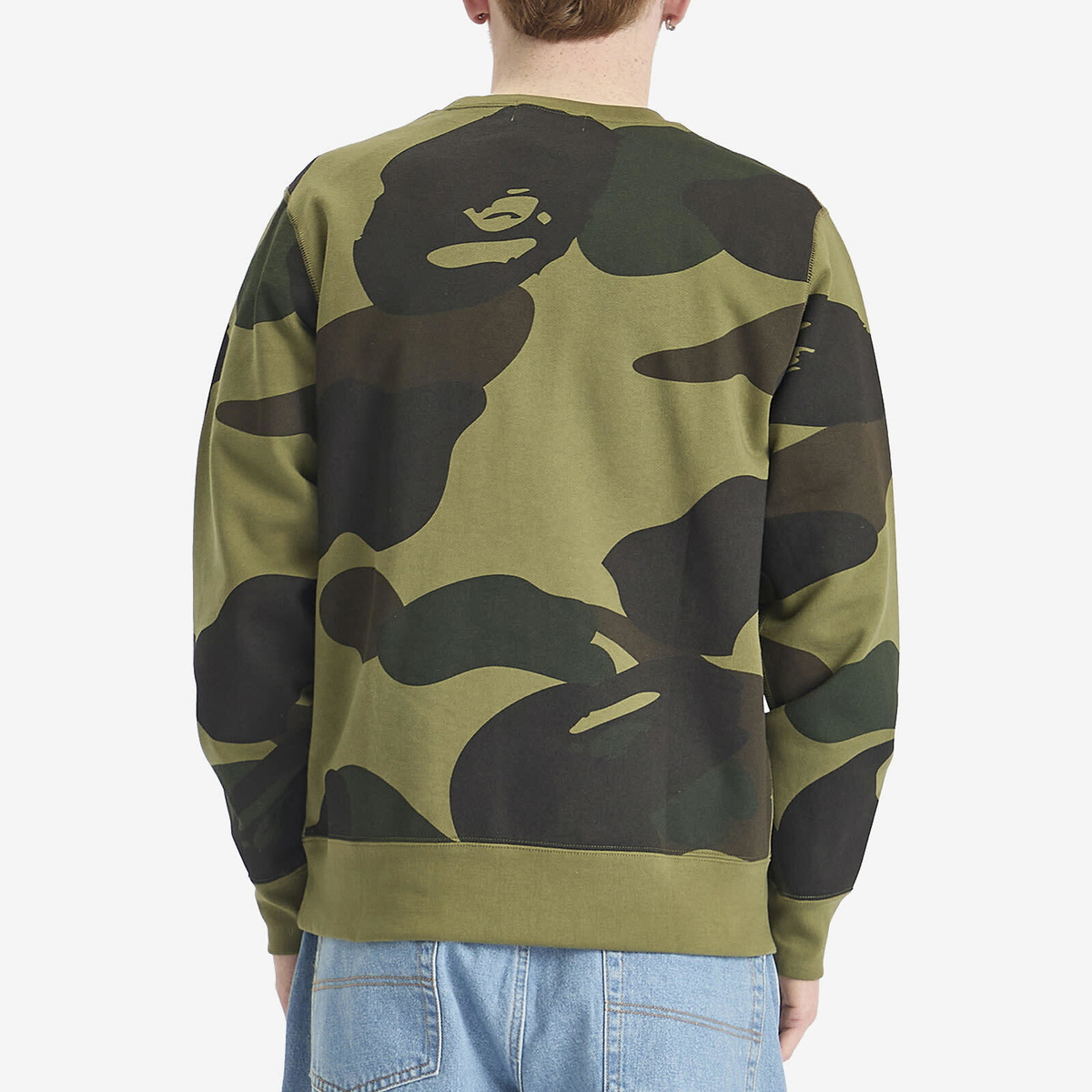 A Bathing Ape Men's Giant 1St Camo By Bathing Ape Crew Sweatshirt in Green