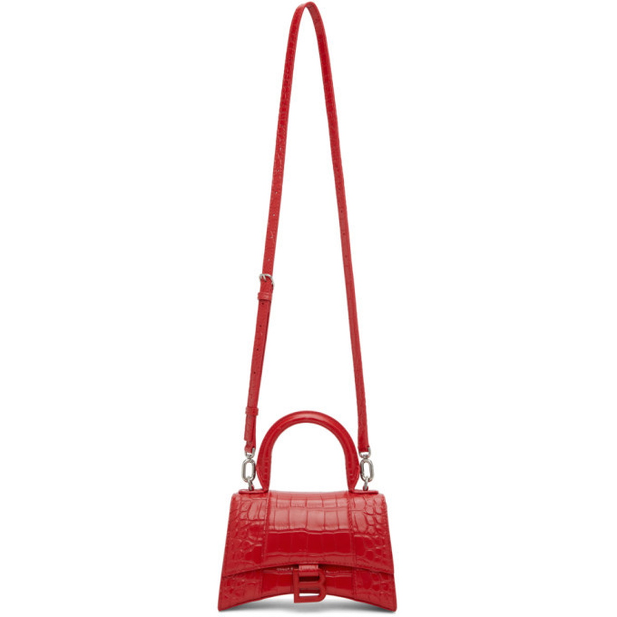 Balenciaga Mini Hourglass Tote Bag in Red