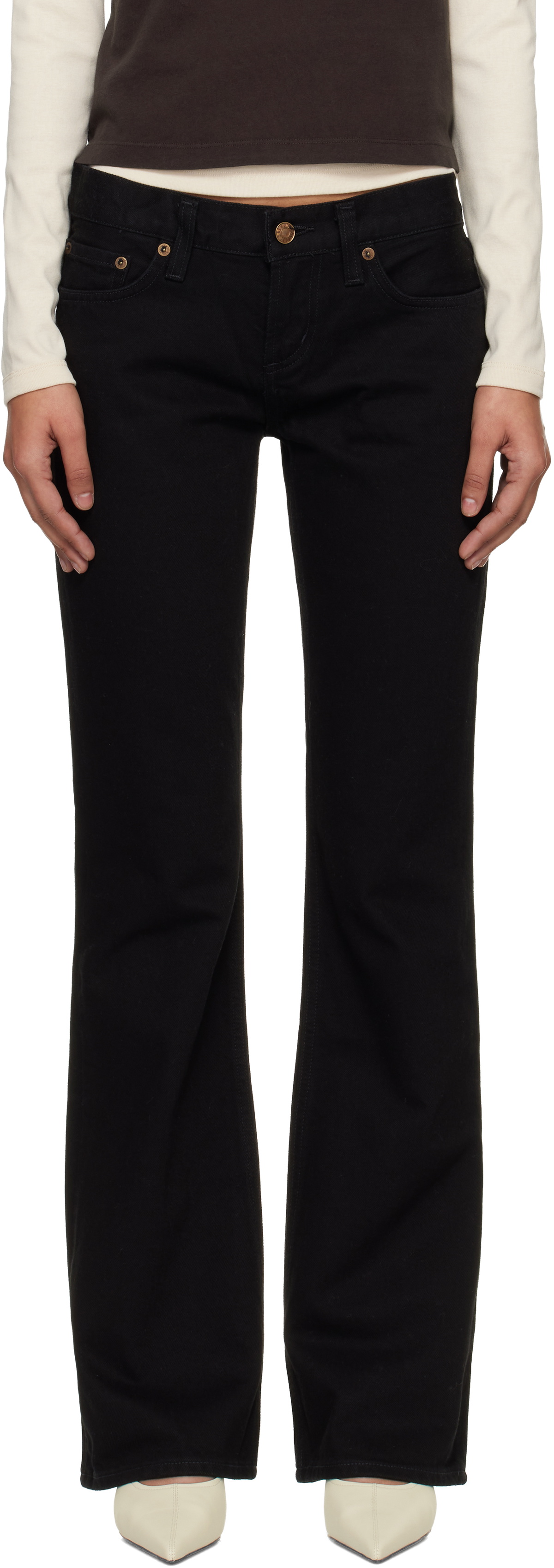 AGOLDE Black Low Rise Boot Jeans