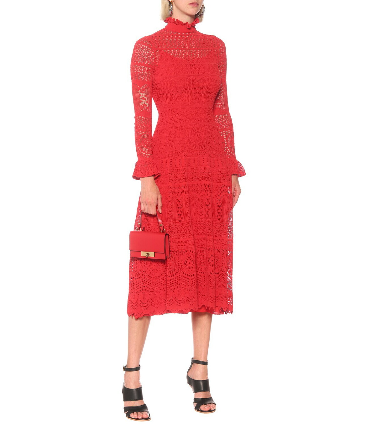 Alexander McQueen Cotton-blend lace midi dress Alexander McQueen