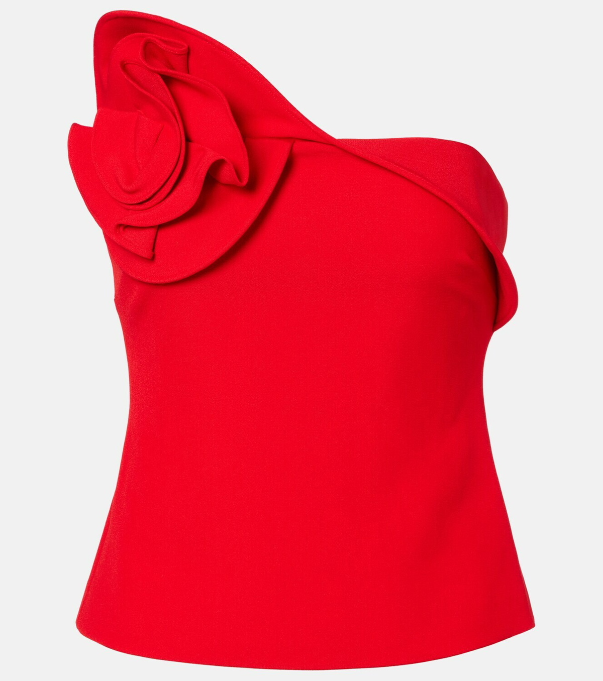 Roland Mouret Floral-appliqué strapless crêpe top