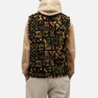 Beams Plus Men's Stand Collar Fleece Zip Vest in Batik