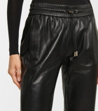 Saint Laurent Zip-cuff leather sweatpants