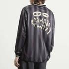 Karma8a Men's Stripe Long Sleeve Polo T-Shirt in Brown