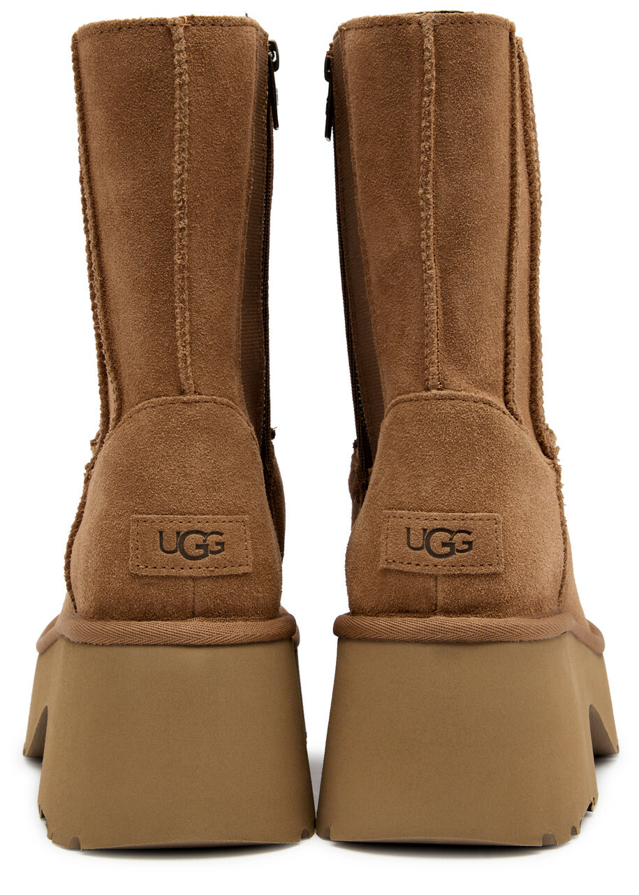Ugg Classic Twin Seam Suede Platform Ankle Boots Tan