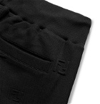 Fendi - Tapered Logo-Jacquard Stretch-Jersey Drawstring Track Pants - Black