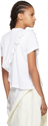 Noir Kei Ninomiya White Ruffled T-Shirt