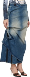 Y/Project Blue Velcro Denim Midi Skirt