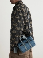 READYMADE - Overnight Nano Leather-Trimmed Logo-Embroidered Denim Messenger Bag